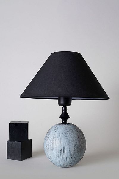 Hmydesign Ceramic Handmade Batiment - Black and Light Blue Lampshade