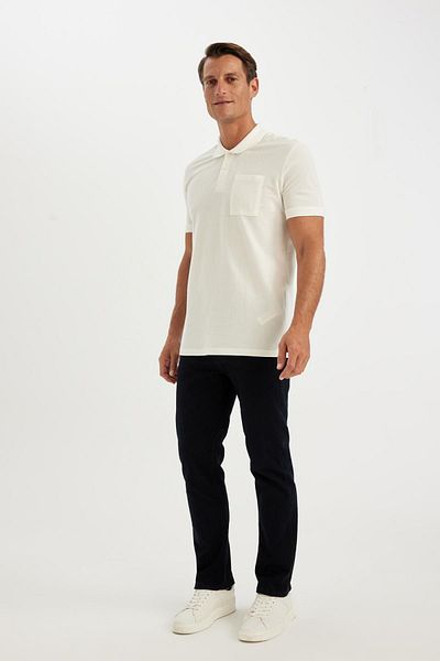 DeFacto Neues kurzärmliges Piqué-Polo-T-Shirt mit normaler Passform D4610AX24SM