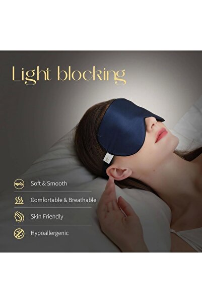 thenile %100 Saf Dut İpek Ayarlanabilir Uyku Maskesi Lacivert - Yan Yatanlar ...