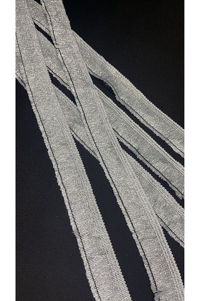 Ozpas Gray Silver Glitter Tassel Fringe - 3.5cm Width 5m