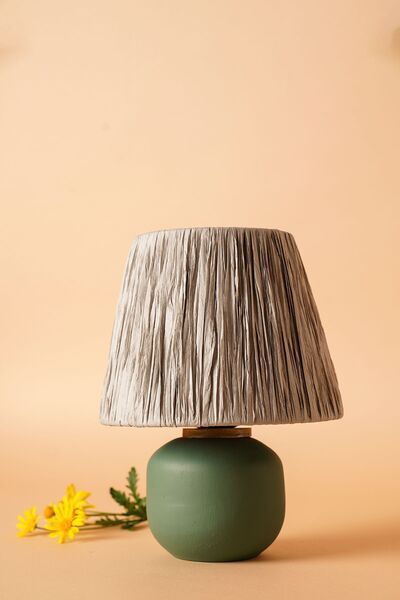 Hmydesign Tournant Handmade Seramik Abajur Gri-Yeşil