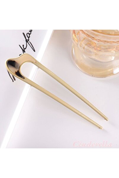 Cinderella Kıvrımlı Metal Topuz Tokası Model-2 - Trend Moda Çubuk Saç Topuz T...