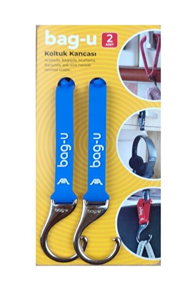 1000Nar 2'li Lacivert BAG-U Araba Koltuk Kancası / Çanta Asma Aparatı / Askıl...