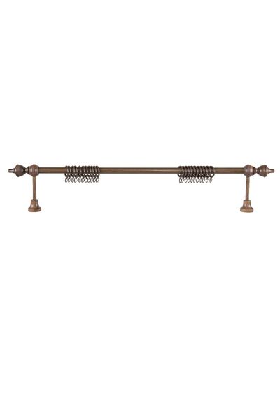 Perdejim Demonte Modern Başlıklı Ceviz Ahşap Rustik Perde Askısı 250 Cm - Raysız