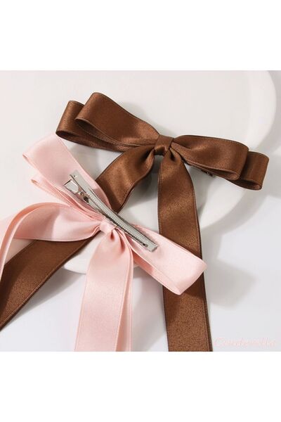 Cinderella Green Double-Tailed Bow Model Hair Clip - Ribbon Bow Clip Hairpin