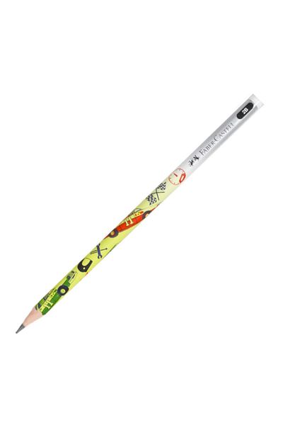 Faber Castell Faber-Castell 2B Pencil - Car Pattern, 12 Pieces, 16879