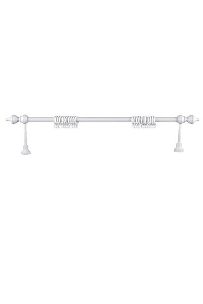 Perdejim Demonte Modern Başlıklı Beyaz Ahşap Rustik Perde Askısı 150 Cm - Raysız