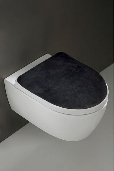 Bonny Home Μαύρο κάλυμμα καθίσματος τουαλέτας Ultrasoft
