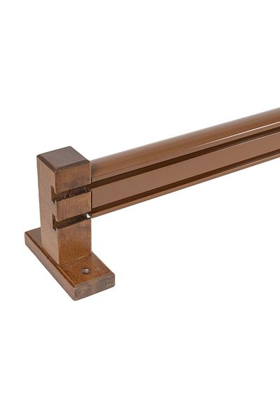 PerdejimShop 175 CM Walnut Patterned Aluminum Rail with Wooden Head