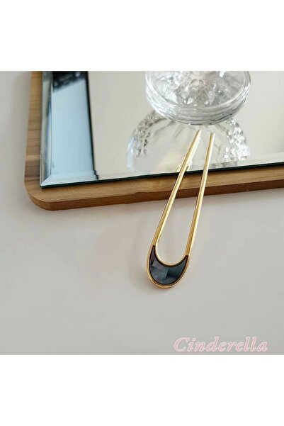 Cinderella Cataramă pentru coc metalic model oval cu detaliu din sidef - Cata...