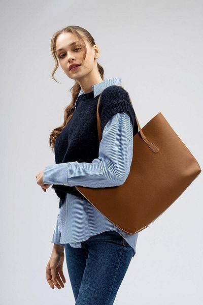 Lucky Bees Women's Large Faux Leather Tote Shoulder Bag