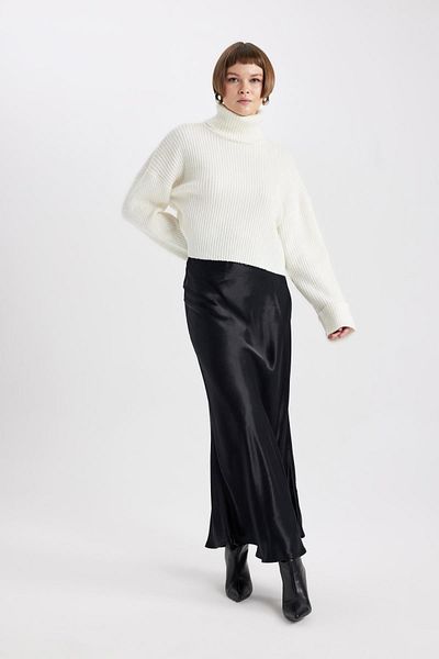 DeFacto Satin Midi Skirt - A-Line, Regular Waist B1867ax24sp