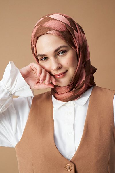 Modakaşmir Bamboo Patterned Leaf Shawl