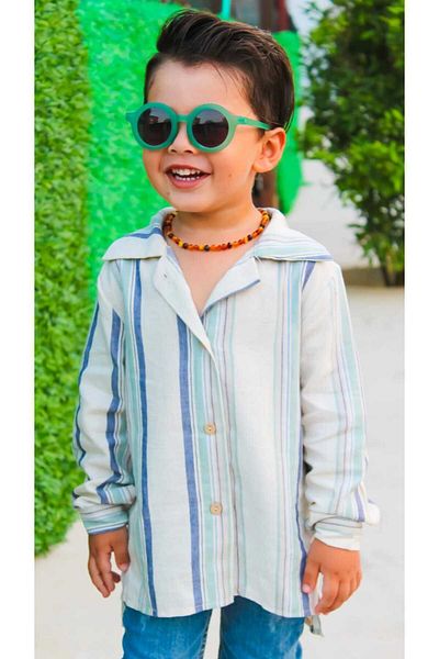 Ares Kids Fashion Cămașă de in albă Îmbrăcăminte pentru copii și bebeluși pentru ocazii și sărbători speciale