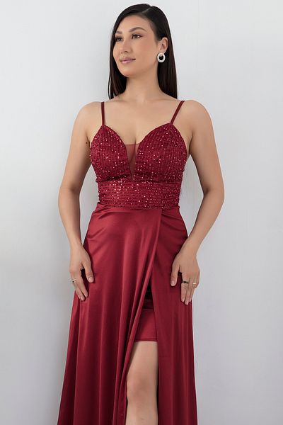 PULLIMM Rochie din paiete cu bretele din satin 39885