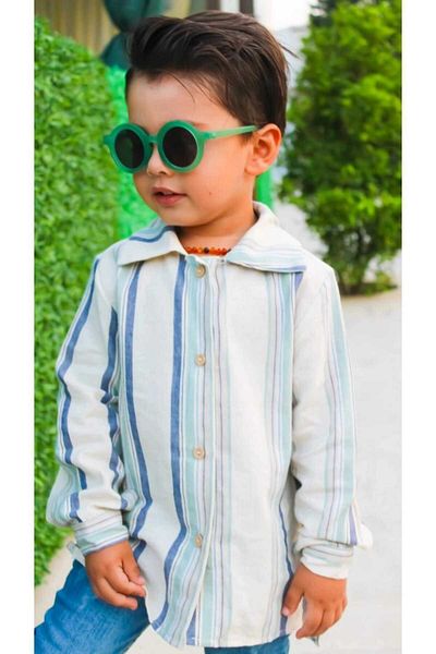 Ares Kids Fashion Cămașă de in albă Îmbrăcăminte pentru copii și bebeluși pentru ocazii și sărbători speciale