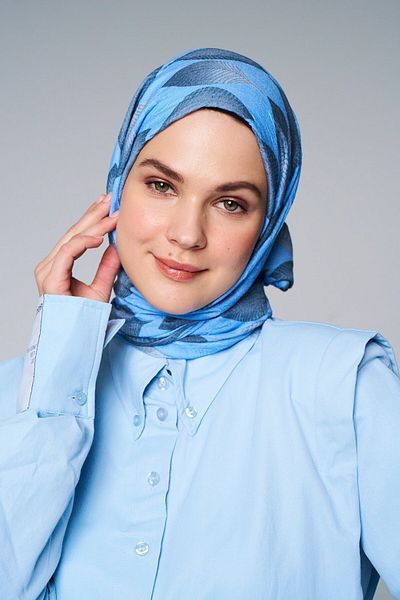 Modakaşmir Şal cu frunze cu model de bambus