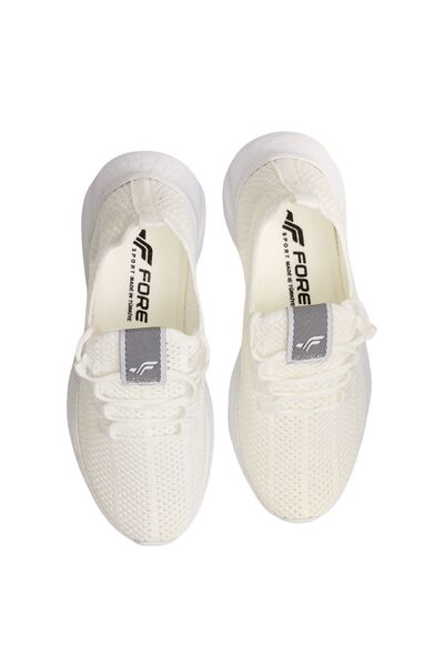 FORE SPORT Ecru Women's Sports Shoes - Casual Lace-up and Mesh Knitwear