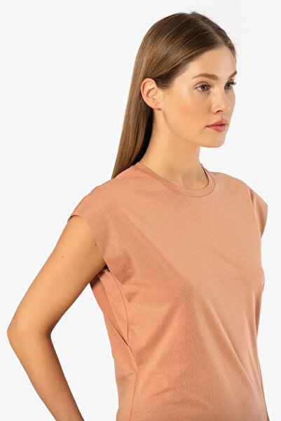 TÜREN Sleeveless 100% Cotton Wadded Look Women's T-shirt