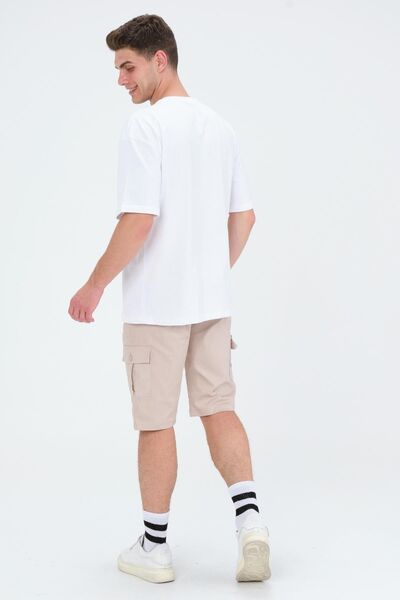 Domoda White Oversize Fit Cotton Short Sleeve Basic Unisex Crew Neck T-Shirt