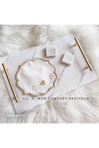 LilAmor Concept Hediyelik Söz mendili isimli mendil kisiye ozel damat kahvesi...