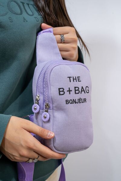 Rosmod Rucsac și geantă pentru piept, din țesătură șifonată pentru femei, cu două compartimente, pentru suport pentru telefon