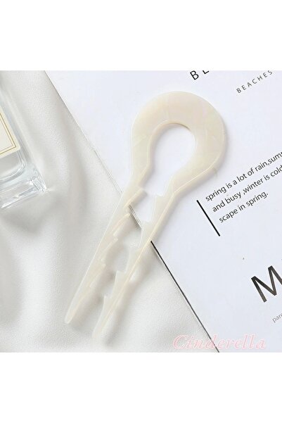 Cinderella Laser White Model France-Handmade Acetat Bun Barrette - Bun Barret...