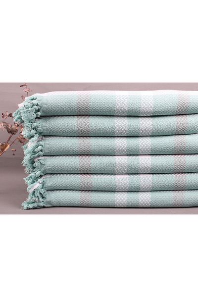 Kayra Export بيكيه نعناع 200x230 سم - غطاء قطني سميك متوسط، غطاء أريكة ومفرش سرير