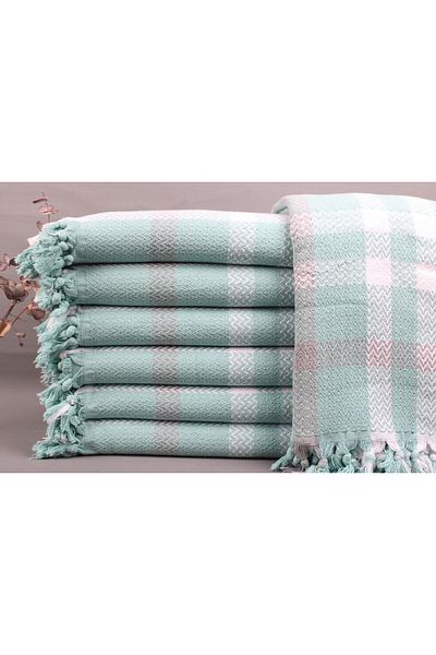 Kayra Export بيكيه نعناع 200x230 سم - غطاء قطني سميك متوسط، غطاء أريكة ومفرش سرير