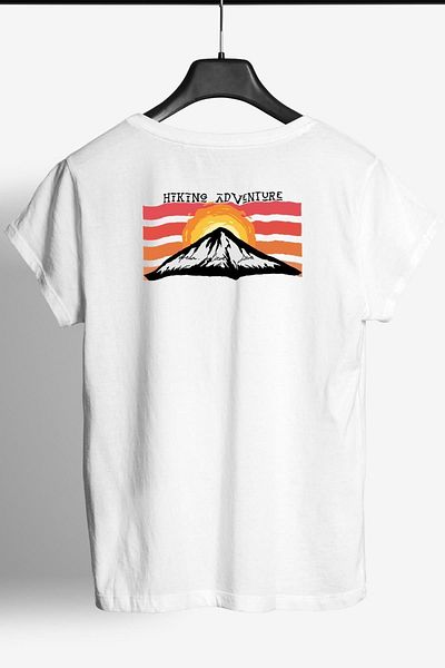 Blah Λευκό, ανδρικό μπλουζάκι Adventure Mountain Printed Crew Neck