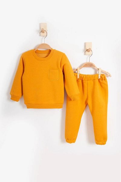 FURKYY Three Thread Raised Top and Bottom Suit Set for Children