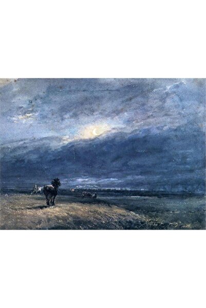 Tablosan Pictură pe pânză cu acuarelă cu cer albastru și cal 20x30 cm Kb27072 20x30 cm