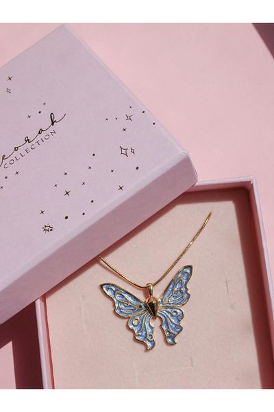 Reorah Collection Fairytopia Butterfly Necklace - Navy Blue, Protectors