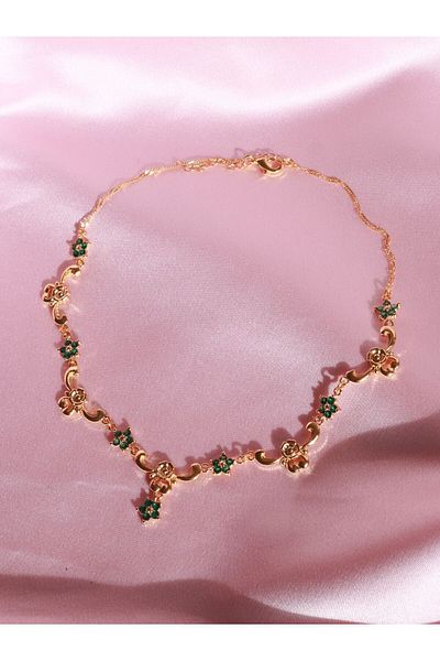 Reorah Collection Floral Nostalgia Necklace - Nostalgic Flower Necklace - Green