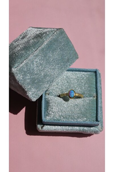 Reorah Collection Prenses Yasemin Taç Opalit 925 Ayar Gümüş Yüzük-altın Kaplama