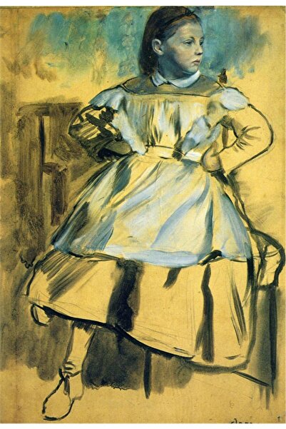 Tablosan Pictură pe pânză fetiță în fustă galbenă acuarelă 20x30 Cm Kb27203 20x30 Cm