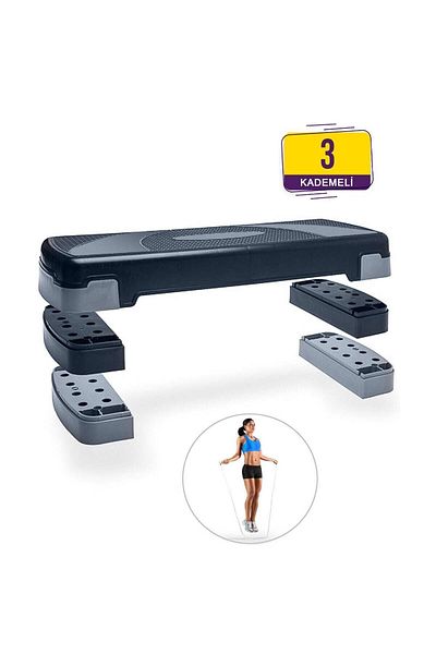 Spor Byfit 3 Stage Fitness Step Board + Jump Rope Gift