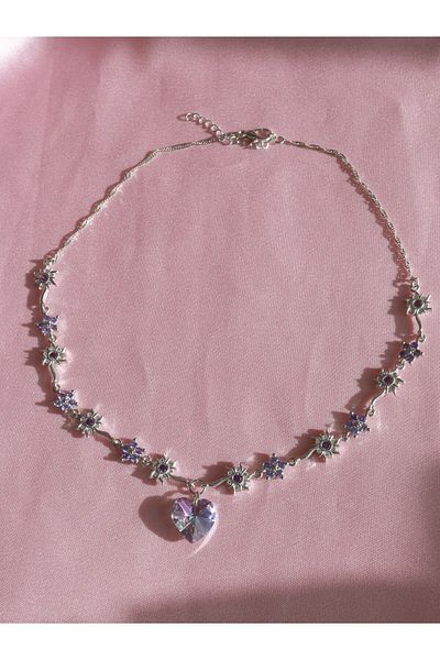 Reorah Collection Sun Necklace - Stone Flower Pattern