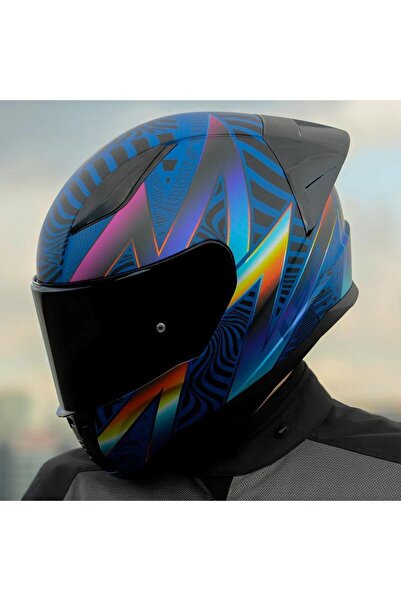 LS2 Rapid 2 Optik Race Full Face Motosiklet Kaskı Yarış Spoiler Siyah Vizörlü