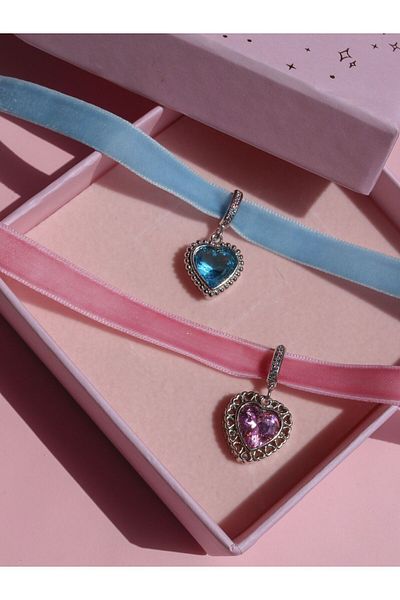 Reorah Collection The Princess And The Poor Tailor Girl Choker-silver Plated-pink