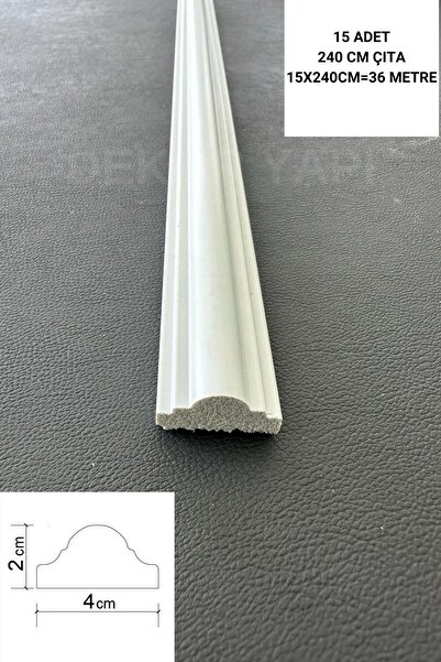 dekor yapı Dekoratif Boyanabilir 15 Adet 2,5 Cm Polistren Duvar Çıtası