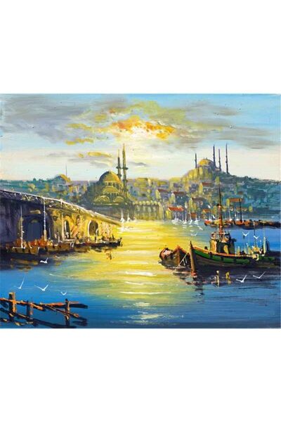 Tablosan Pictură pe pânză cu podul și moscheea din Marea Chilia din Istanbul 20x30 Cm Kb16197 20x30 Cm