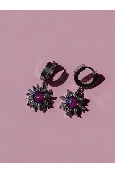 Reorah Collection Rapunzel Sun Fidget - Steel Earring Design