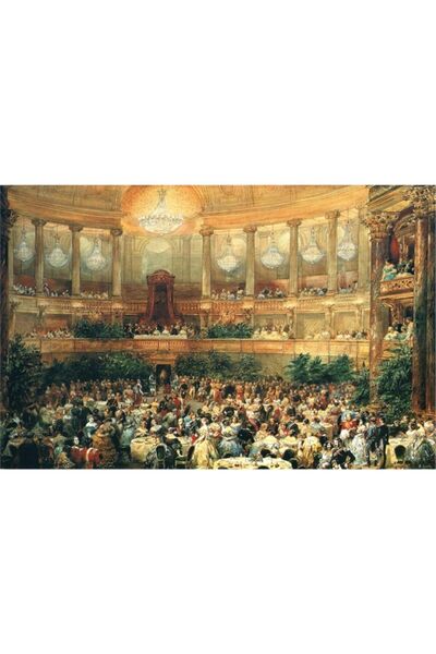 Tablosan Pictură pe pânză cu oameni care mănâncă cu acuarelă 30x40 Cm Kb27093 30x40 Cm