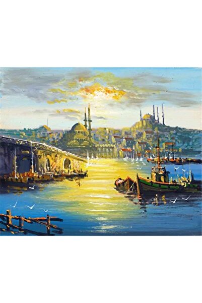 Tablosan Pictură pe pânză cu podul și moscheea din Marea Marea din Istanbul 30x40 Cm Kb16197 30x40 Cm