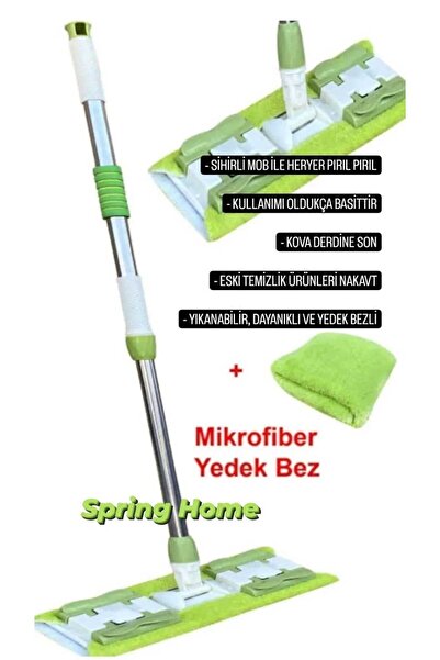Genel Markalar Mandallı Mop Teleskopik Saplı 1 Mikrofiber Yedek Bez Hediyeli ...