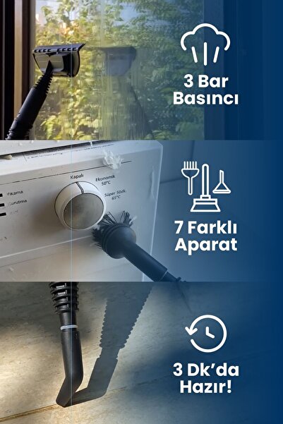 Fakir Pocket Clean Çok Fonksiyonlu Buharlı Temizlik Makinası - Buharlı Temizleyici