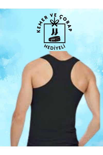 Tutku Men's Athlete Set of 3 - With Different Color Options, Belt and Socks Gift, Economic