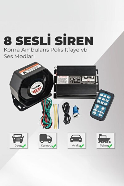 C9 Profesyonel Mikrofonlu Kumandalı Metal Ince Siren 200w