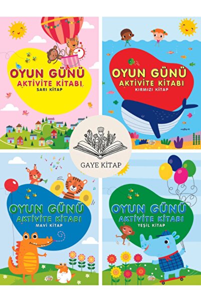 0-6 Yaş Yayınları مجموعة كتب أنشطة يوم اللعب، مجموعة من 4 كتب
